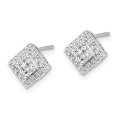 10k White Gold Diamond Post Earrings