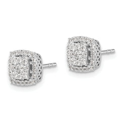 14K White Gold Lab Grown Diamond Post Earrings