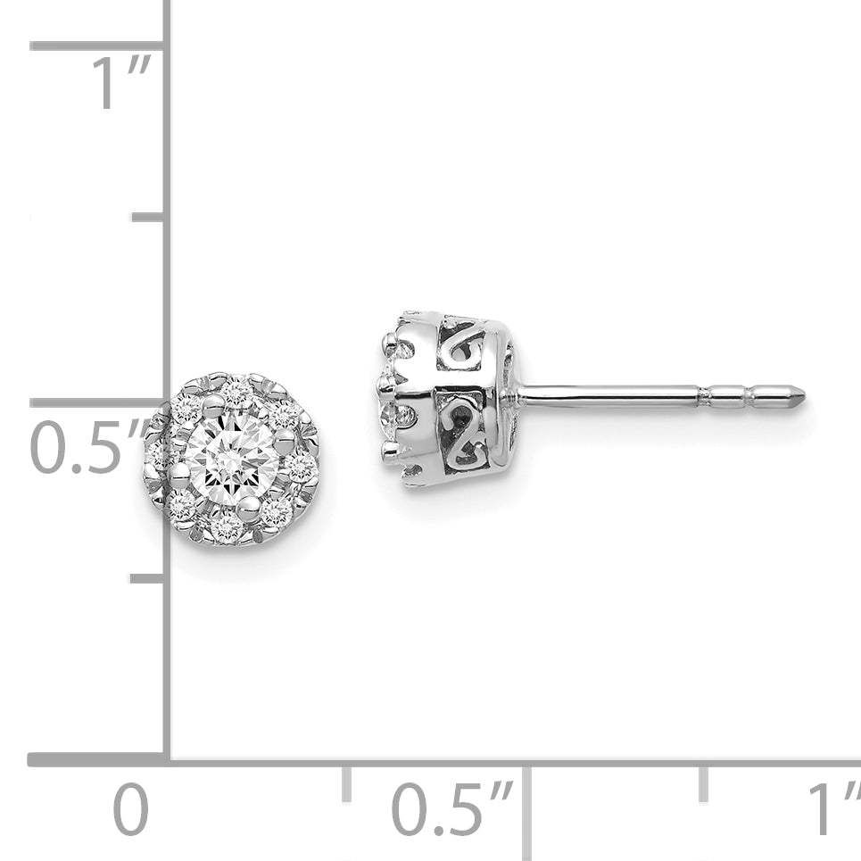 10k White Gold Diamond Semi-mount Stud Earrings