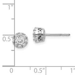 10k White Gold Diamond Semi-mount Stud Earrings