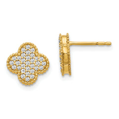 10k Diamond Quatrefoil Post Earrings