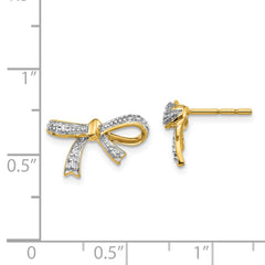 14k Diamond Bow Post Earrings