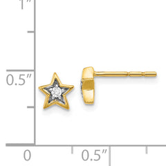 14k Gold Diamond Star Post Earrings