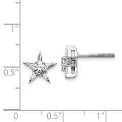 14k White Gold Diamond Star Shaped Earrings