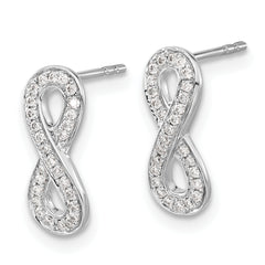 14k White Gold Diamond Infinity Earrings