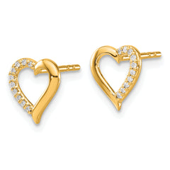 14k Diamond Heart Earrings