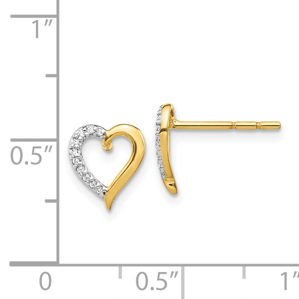 14k Diamond Heart Earrings