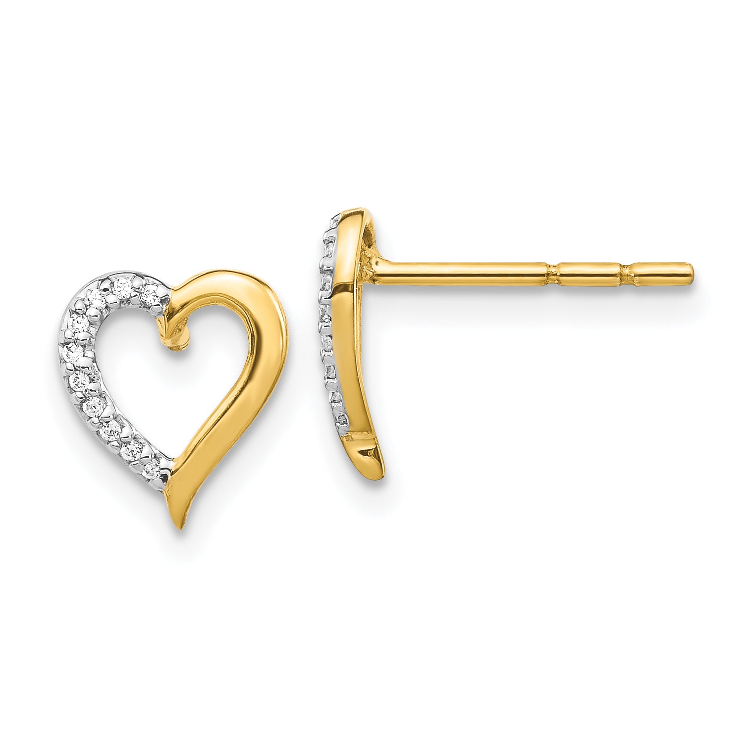 14k Diamond Heart Earrings