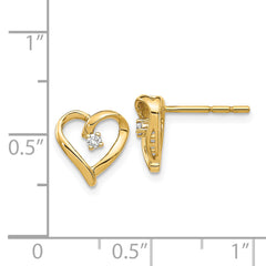 14k AA Diamond Heart Earrings