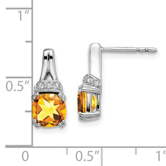 10k White Gold Citrine and Diamond Earrings