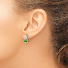 10k White Gold Peridot and Diamond Earrings