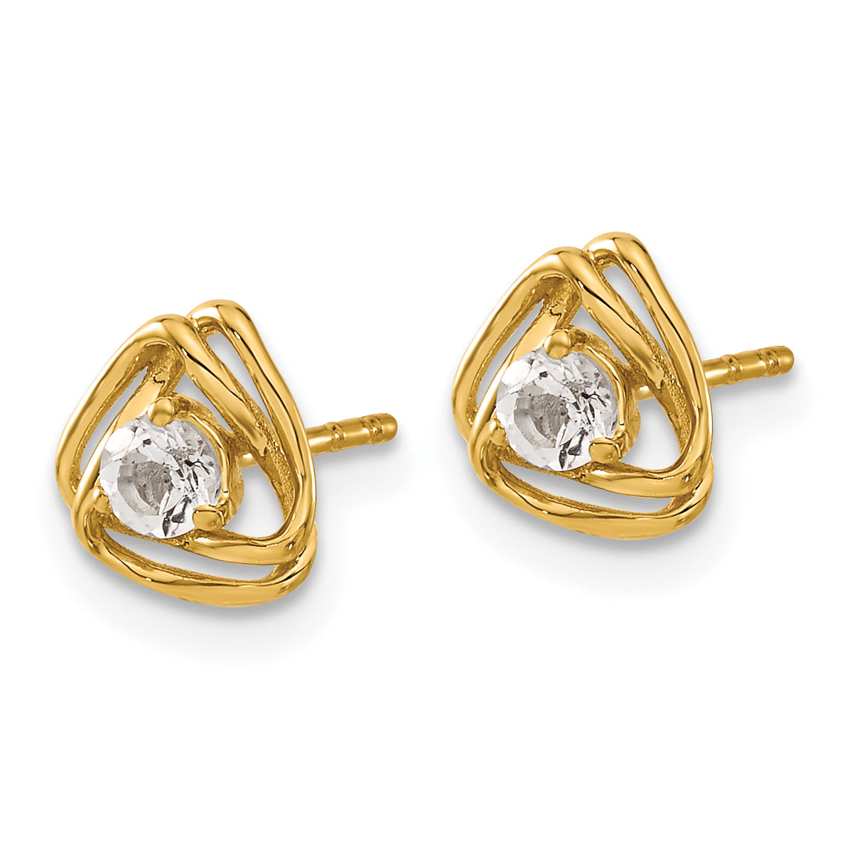 14K Lab Grown Diamond Knot Post Earrings