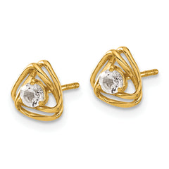 14K Lab Grown Diamond Knot Post Earrings