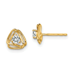 14K Lab Grown Diamond Knot Post Earrings