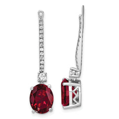 14K White Gold Lab Grown Diamond & Created Ruby Earring Jackets