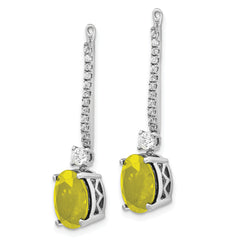 14K White Gold Lab Grown Diamond & Created Yellow Sapphire Earring Jackets