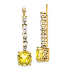 14K Lab Grown Diamond & Created Yellow Sapphire Earring Jackets