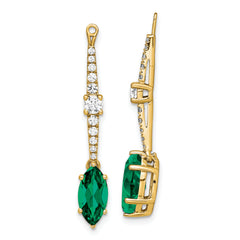 14K Lab Grown Diamond & Created Emerald Earring Jackets