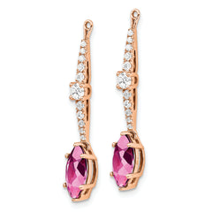 14K Rose Gold Lab Grown Diamond & Created Pink Sapphire Earring Jackets