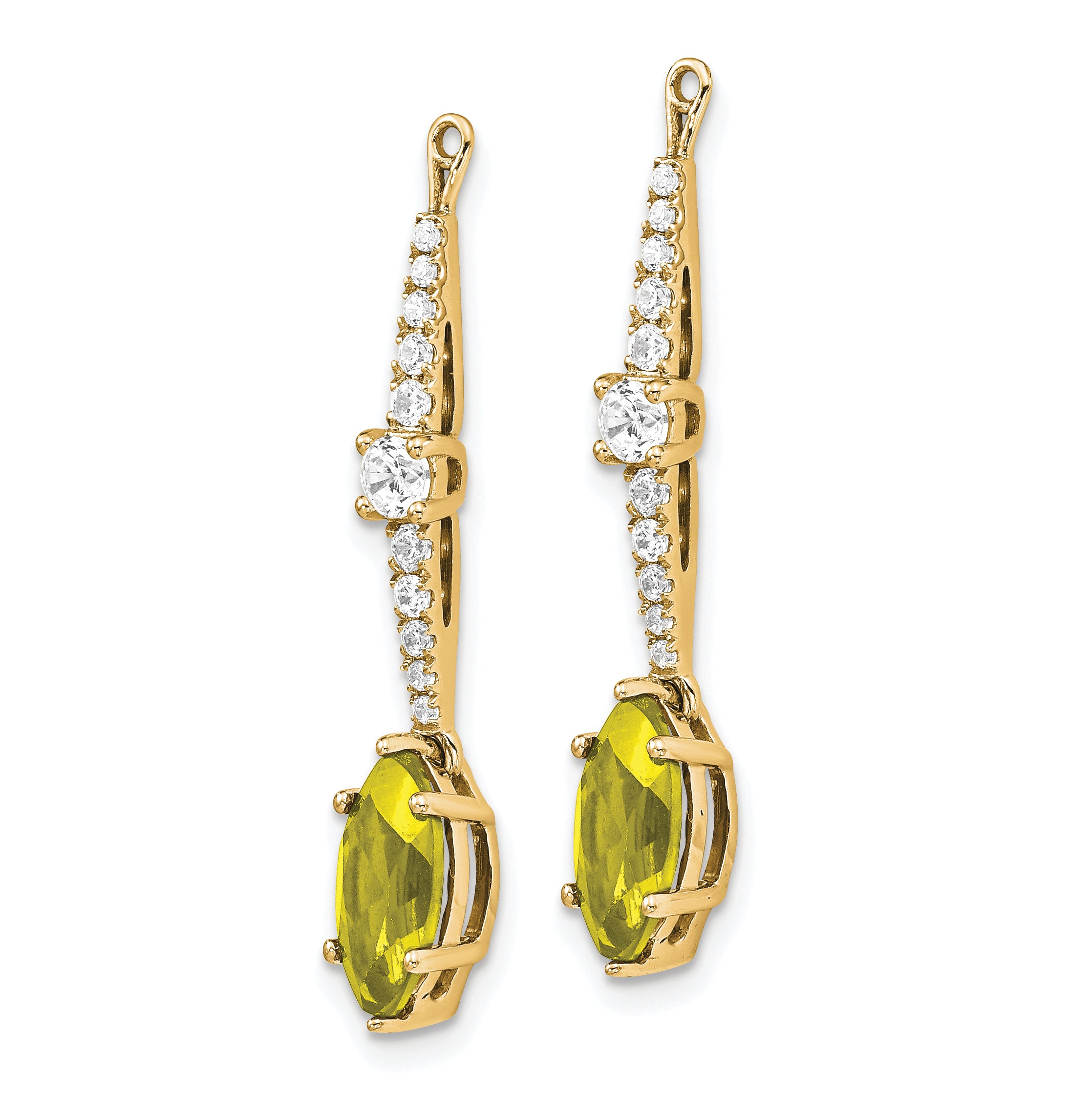 14K Lab Grown Diamond & Created Yellow Sapphire Earring Jackets