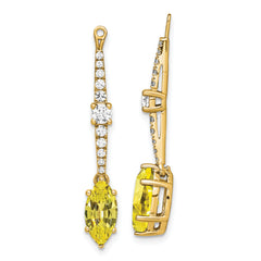 14K Lab Grown Diamond & Created Yellow Sapphire Earring Jackets