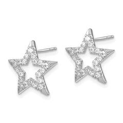 14K White Gold Lab Grown Diamond SI1/SI2, G H, Star Post Earrings