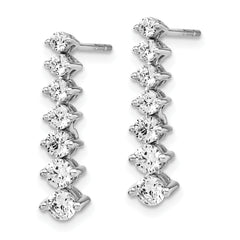 14K White Gold Lab Grown Diamond VS/SI GH, Graduating Drop Earrings