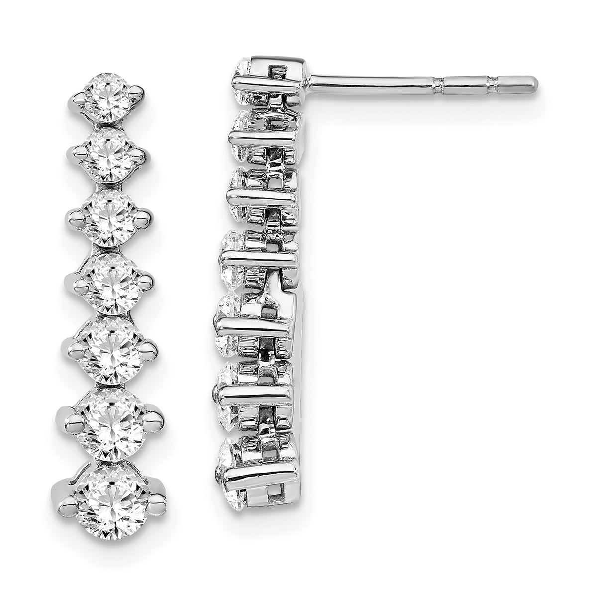 14K White Gold Lab Grown Diamond VS/SI GH, Graduating Drop Earrings