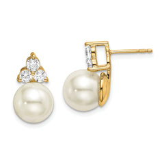 14K Lab Grown Diamond SI1/SI2, G H, FWC Pearl Post Earrings