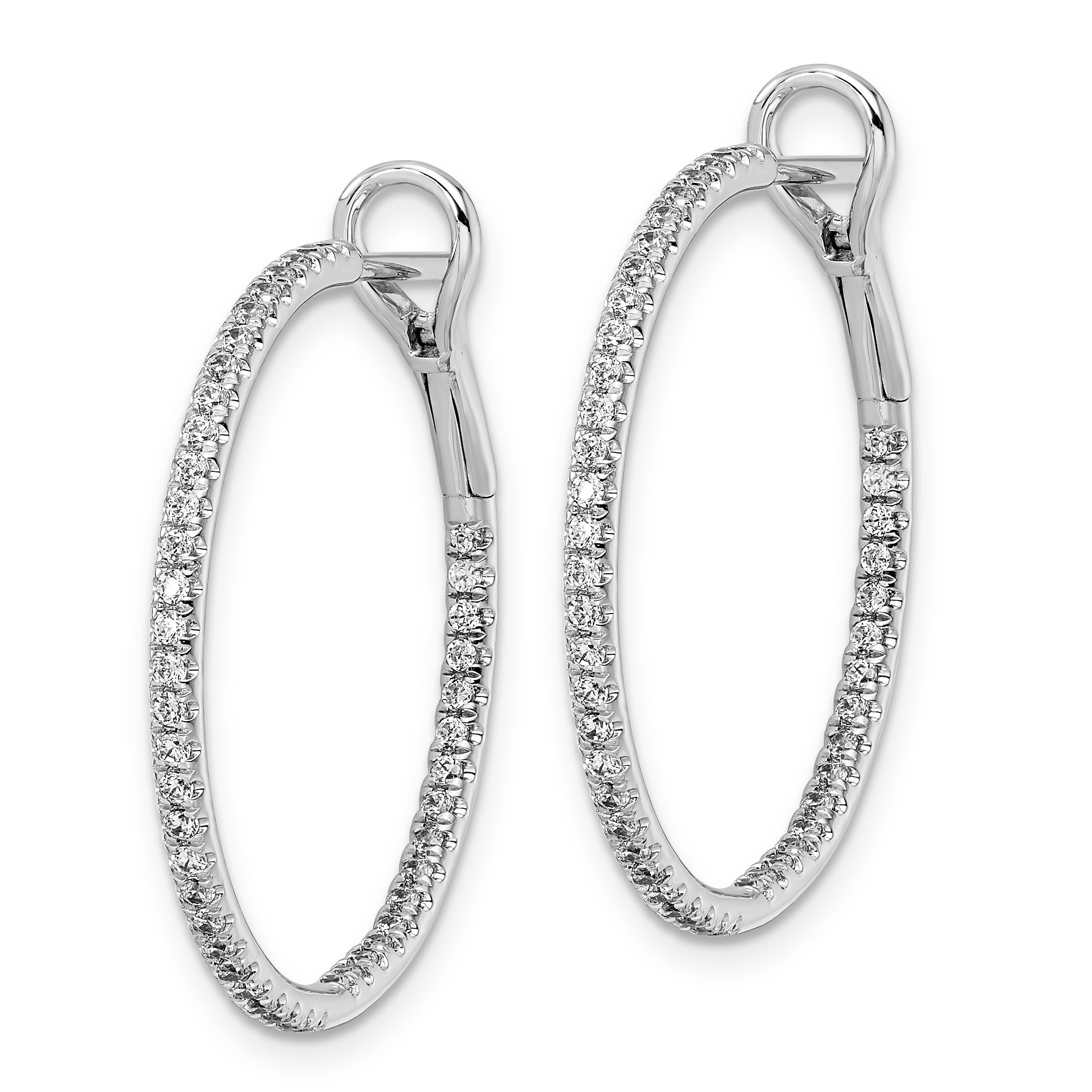 14K White Gold Lab Grown Diamond VS/SI GH, In & Out Hoop Earrings