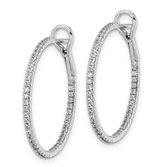 14K White Gold Lab Grown Diamond VS/SI GH, In & Out Hoop Earrings