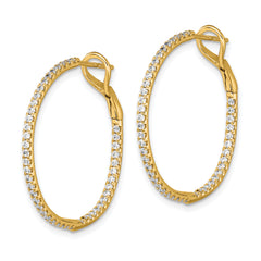 14K Lab Grown Diamond VS/SI GH, In & Out Hoop Earrings