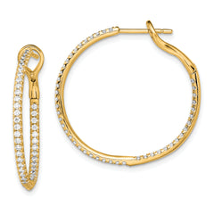 14K Lab Grown Diamond VS/SI GH, In & Out Hoop Earrings