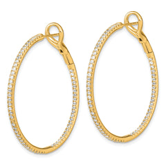 14K Lab Grown Diamond VS/SI GH, In & Out Hoop Earrings