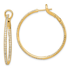 14K Lab Grown Diamond VS/SI GH, In & Out Hoop Earrings