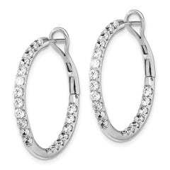 14K White Gold Lab Grown Diamond VS/SI GH, In & Out Hoop Earrings