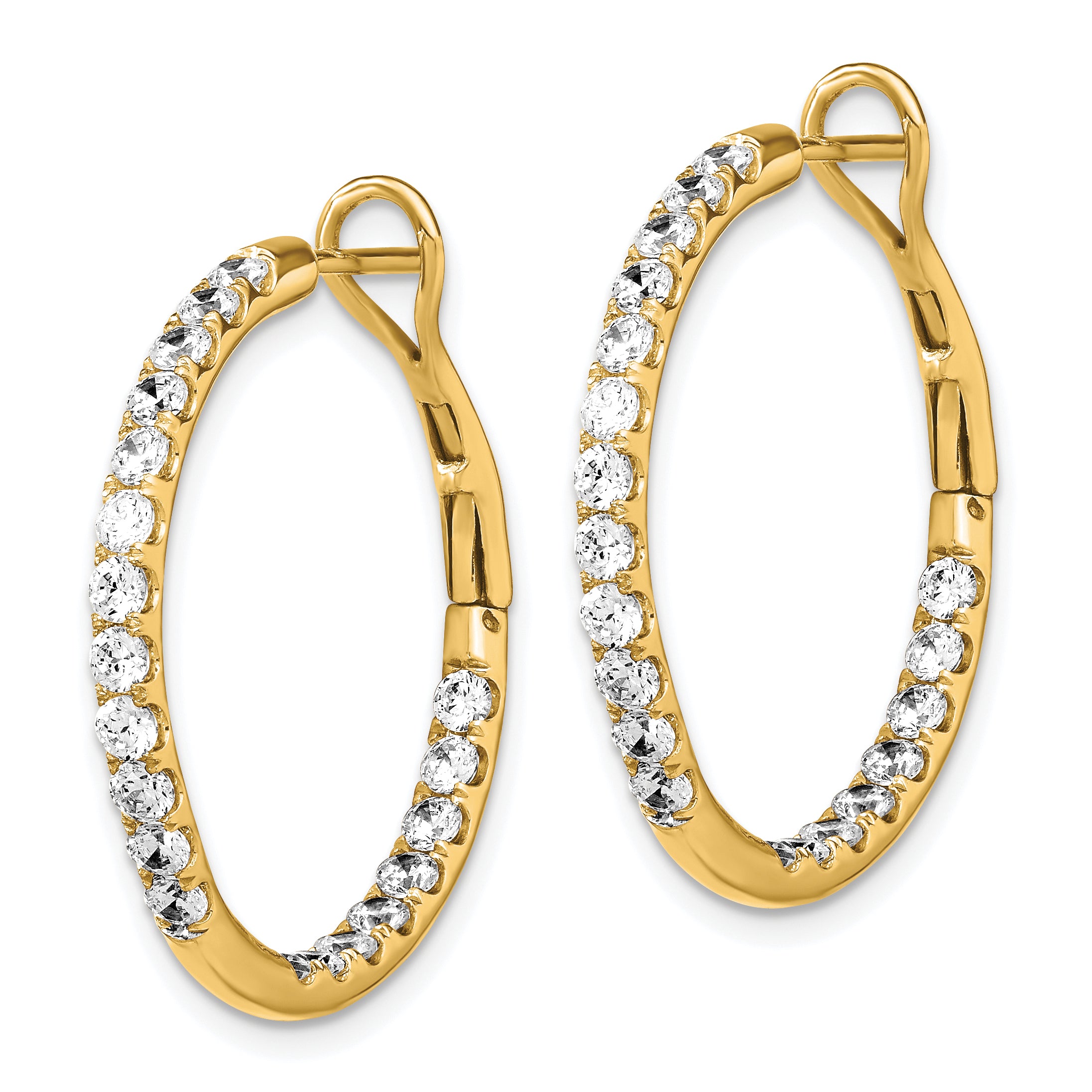 14K Lab Grown Diamond VS/SI GH, In & Out Hoop Earrings