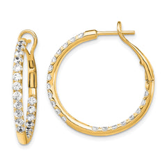 14K Lab Grown Diamond VS/SI GH, In & Out Hoop Earrings