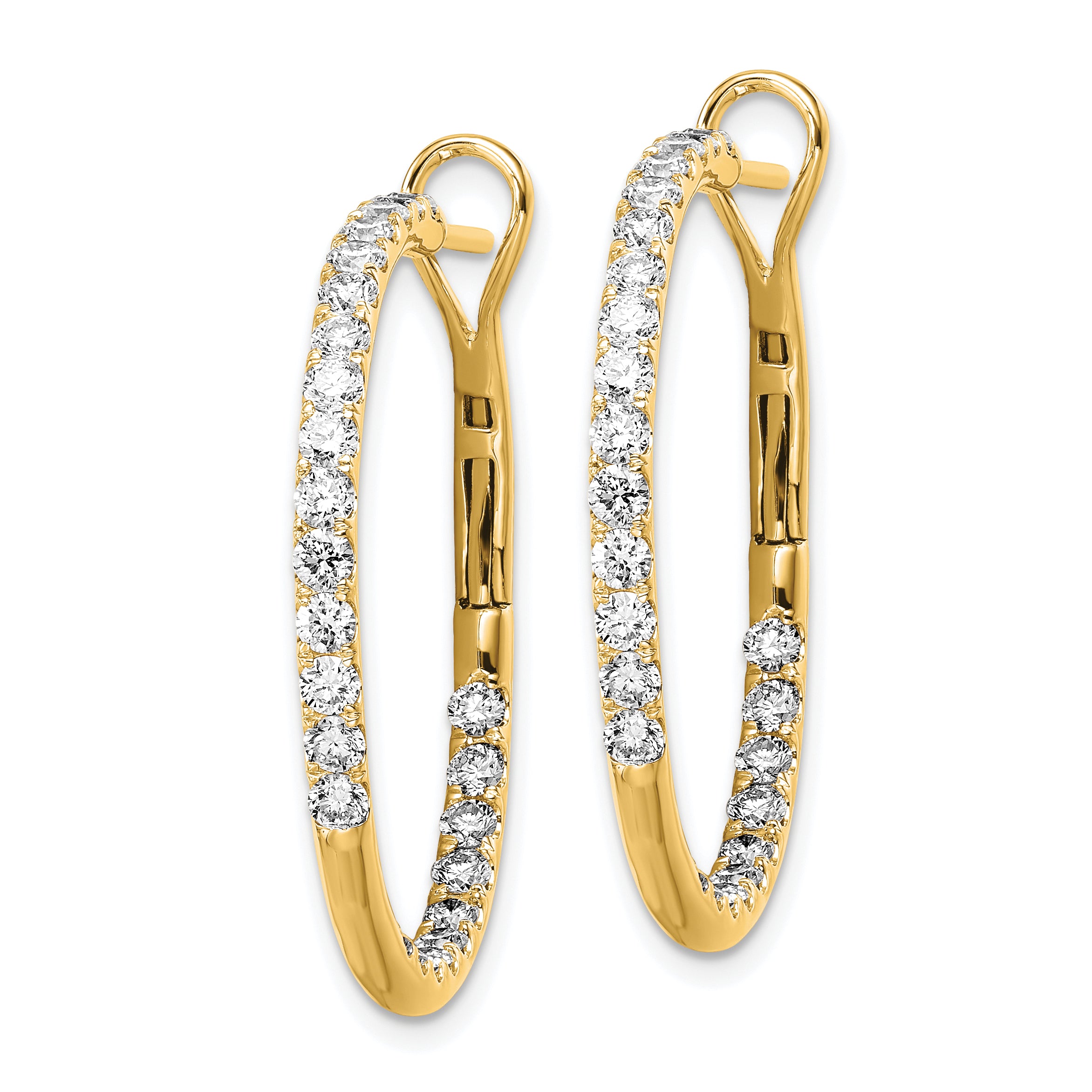 14K Lab Grown Diamond VS/SI GH, In & Out Hoop Earrings