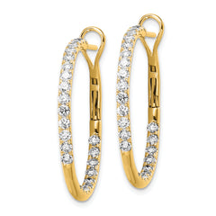 14K Lab Grown Diamond VS/SI GH, In & Out Hoop Earrings