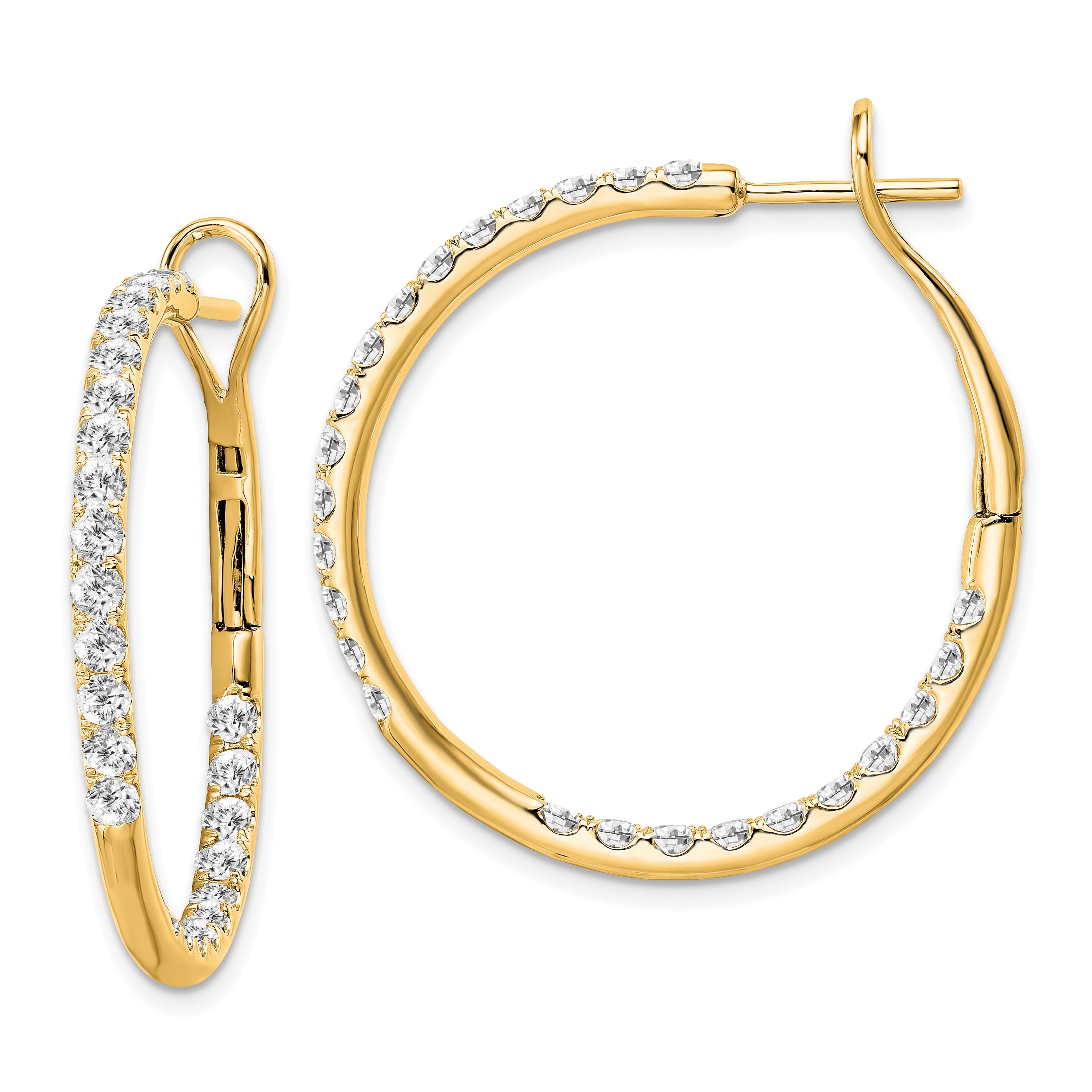 14K Lab Grown Diamond VS/SI GH, In & Out Hoop Earrings