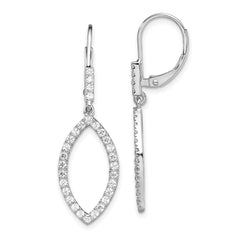 14K White Gold Lab Grown Diamond VS/SI GH, Fancy Drop Leverback Earr