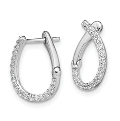 14K White Gold Lab Grown Diamond VS/SI GH, Fancy Twist Hoop Earrings