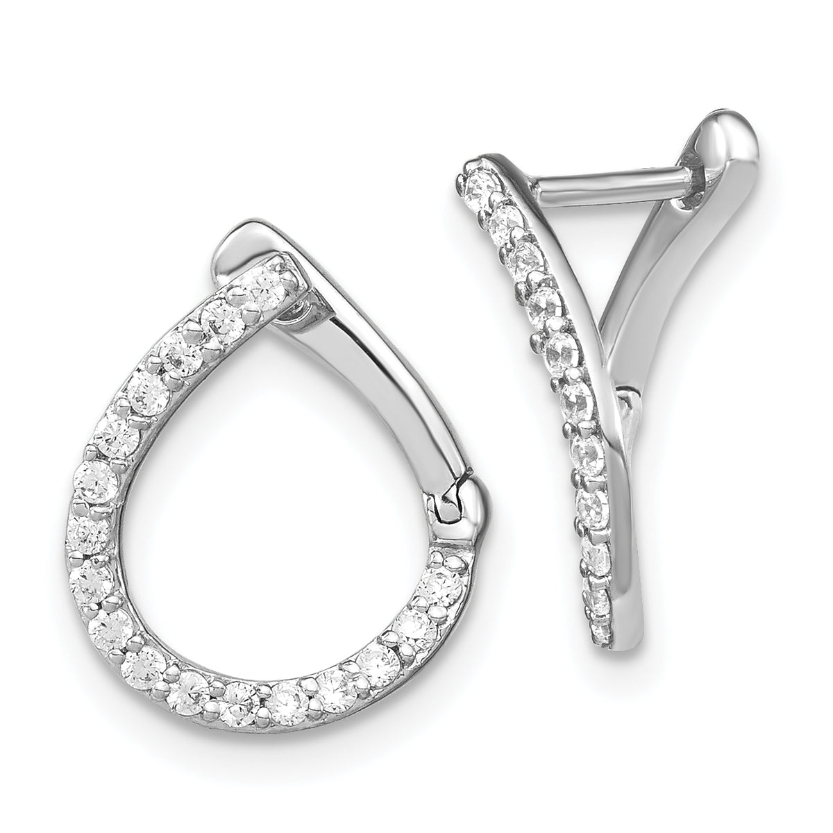 14K White Gold Lab Grown Diamond VS/SI GH, Fancy Twist Hoop Earrings