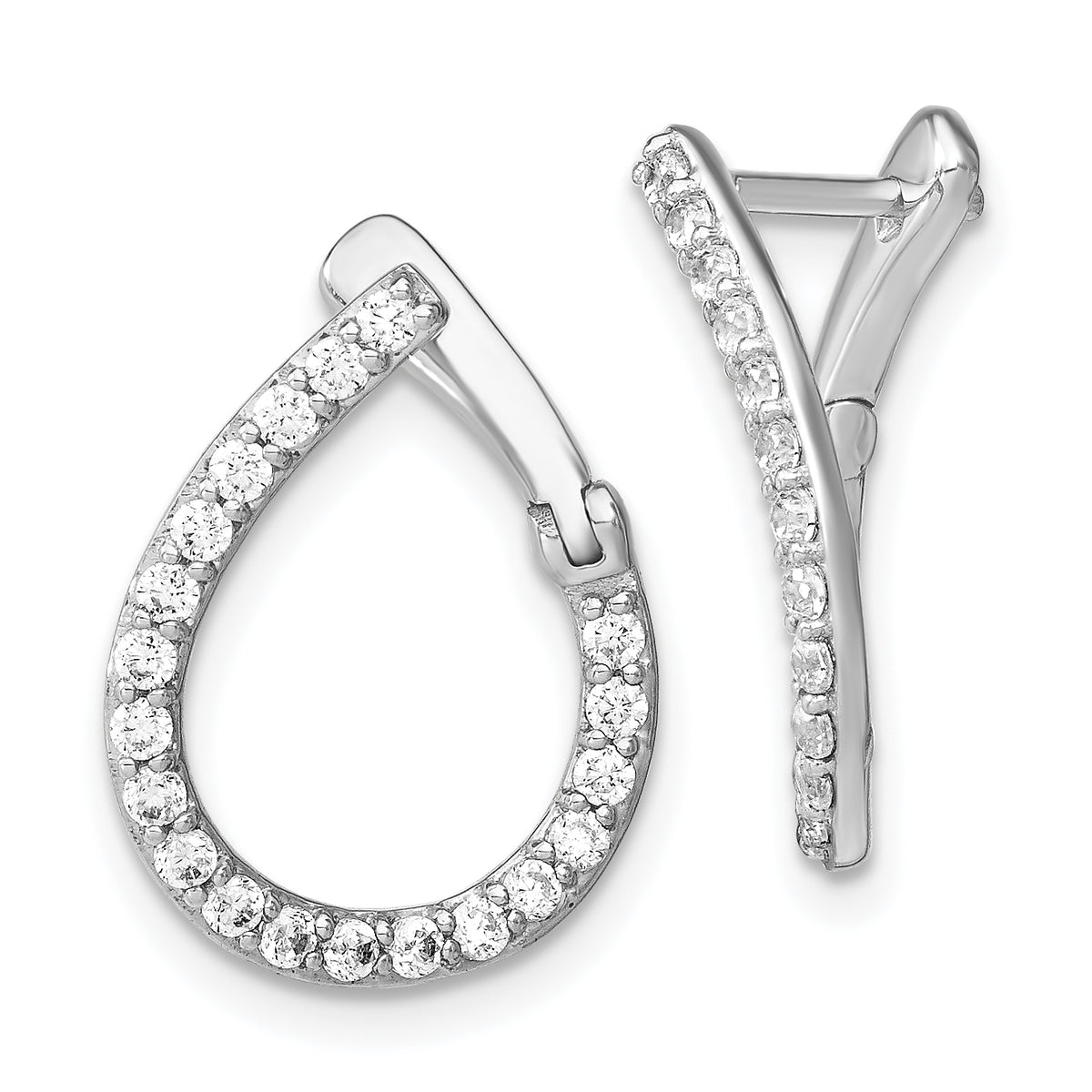 14K White Gold Lab Grown Diamond VS/SI GH, Fancy Twist Hoop Earrings