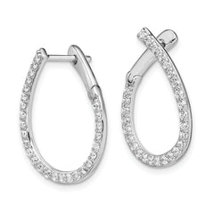 14K White Gold Lab Grown Diamond VS/SI GH, Fancy Twist Hoop Earrings