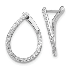 14K White Gold Lab Grown Diamond VS/SI GH, Fancy Twist Hoop Earrings