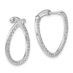 14K White Gold Lab Grown Dia VS/SI GH, Fancy Circle Twist Hoop Earri