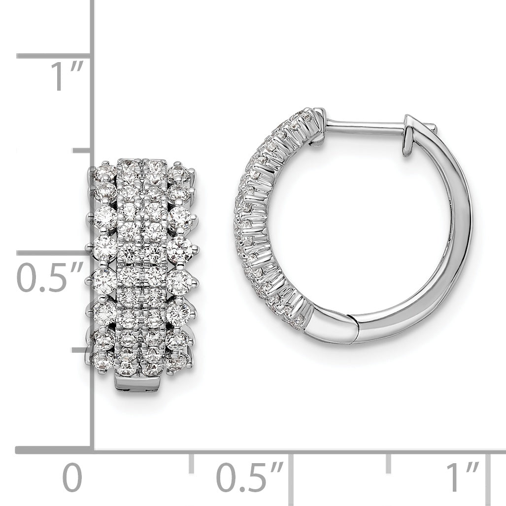 14K White Gold Lab Grown Diamond VS/SI GH, Hinged Hoop Earrings