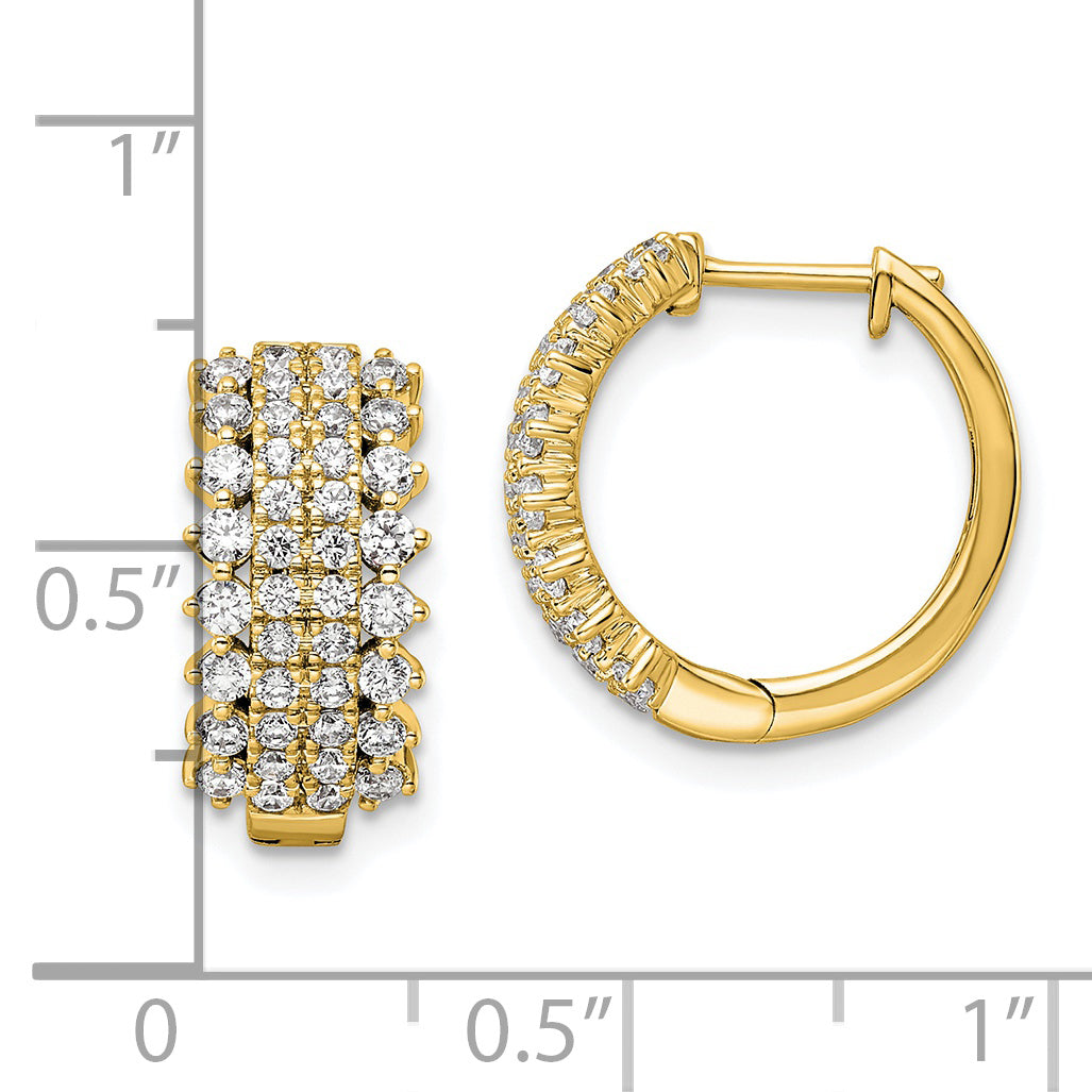 14K Lab Grown Diamond VS/SI GH, Hinged Hoop Earrings